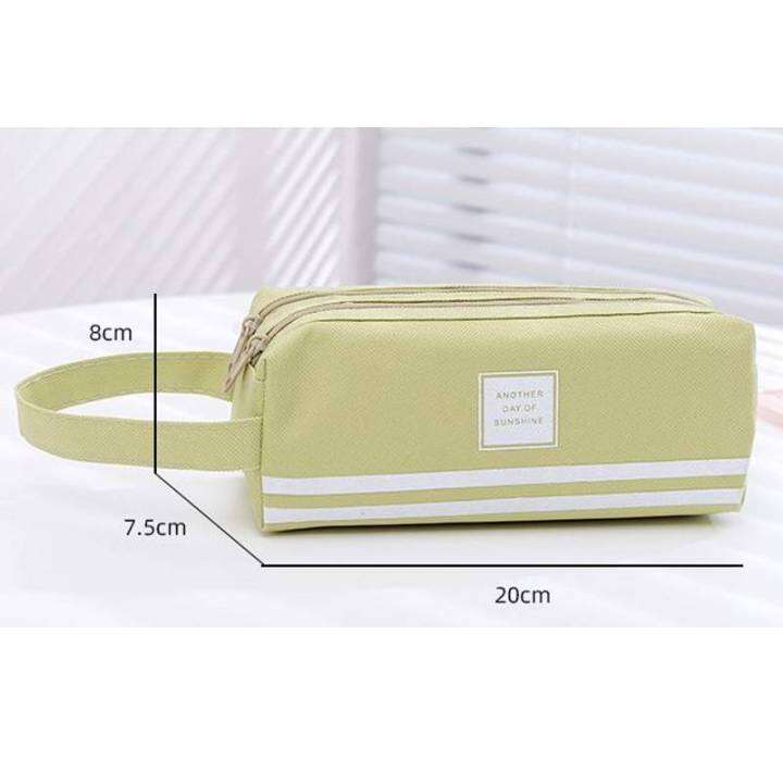 double-layer-large-capacity-canvas-pencil-case-students-simple-zipper-stationery-bag-multifunctional-pencil-case