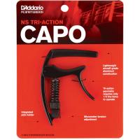 DAddario® PW-CP-09 NS Tri-Action Capo คาโป้ ปรับความหนืดของสปริงได้ พร้อมที่เสียบปิ๊ก ทำจากอะลูมิเนียมเกรดทำเครื่องบิน (สีดำ)