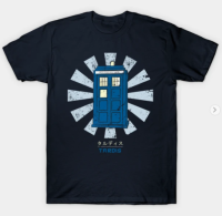 Classic Dr Who Tardis Retro Japanese T-Shirt Mens 100% Cotton Round Neck Short Sleeve T-Shirt