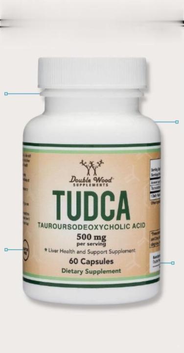 Double Wood TUDCA Bile Salts Liver Support Supplement, 500mg Servings, 60 Capsules