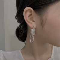 [COD] Gumao Temperament female aura queen tassel super double zircon earrings long face