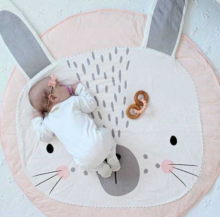 MOTOHOOD Baby Play Mats Cotton Rabbit Blanket Play Pad Baby Infant Creeping Mat Playmat Baby Play Game Mat Room Decoration