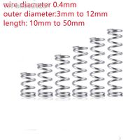 ✁♙▤ 10-20pcs/lot wire diameter 0.4mm OD 3mm to 10mm Stainless Steel Micro Small Compression spring length 5mm to 50mm