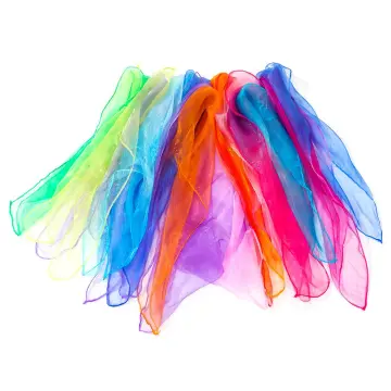 24 Pieces Scarves for Kids Play Juggling Scarves Dance Scarves Play Scarves  Magic Trick Silk Scarves Movement Scarves Rhythm Scarves Rainbow Scarf