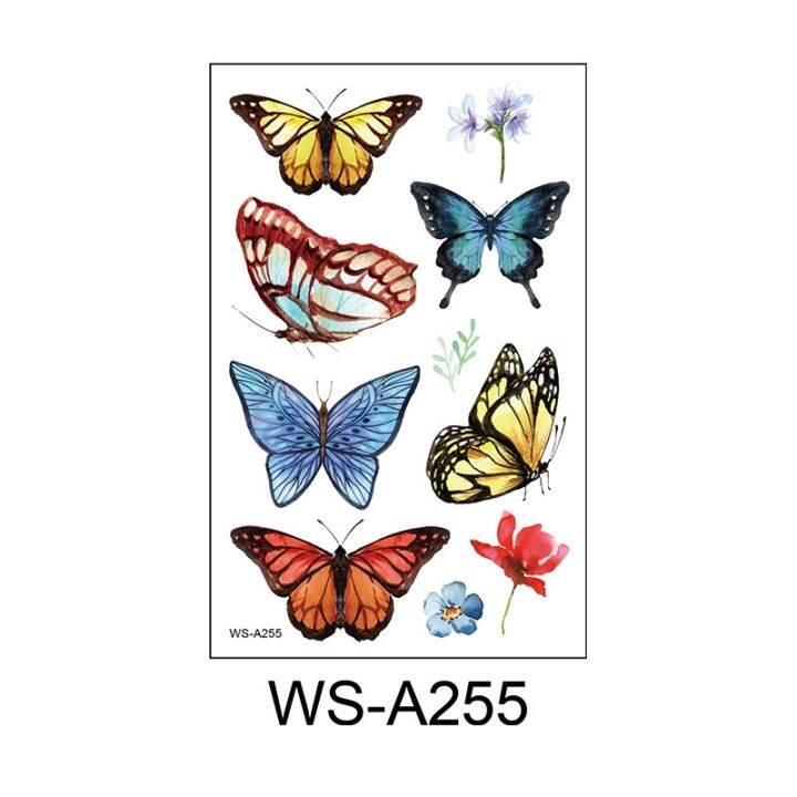 yf-waterproof-temporary-tattoo-sticker-3d-colorful-butterfly-theme-lasting-fake-stickers-for-women-body-leg-arm-chest-art