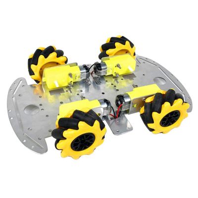 Smart Robot Car Kit Four-Wheel Smart Mecanum Wheel Single-Layer Aluminum Alloy Car Chassis DIY Assembly Kit