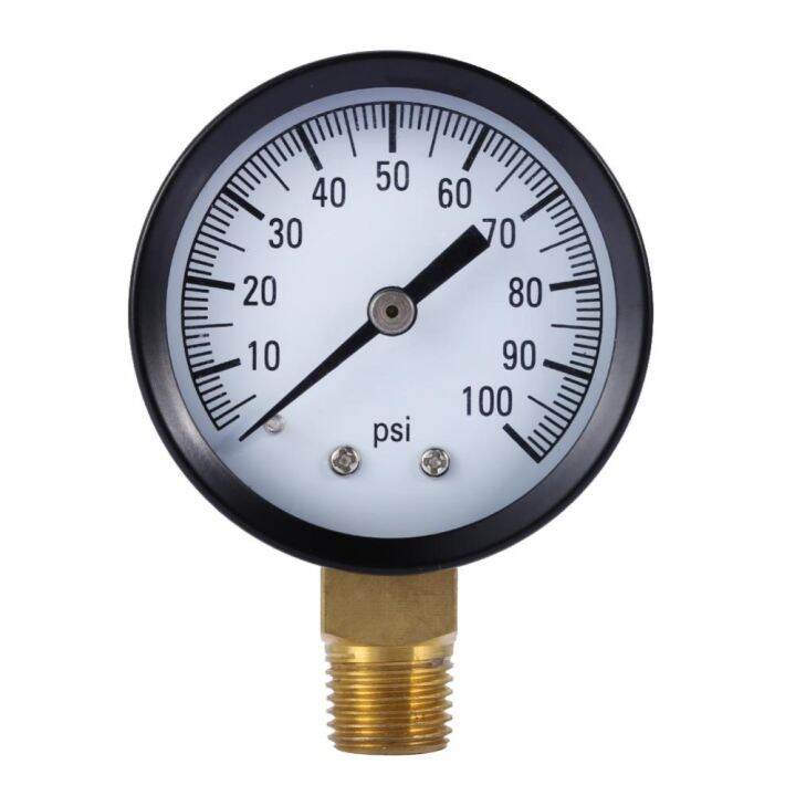 100 PSI 0.25in Air Pressure Gauge Meter Hydraulic Tester Dial Manometer