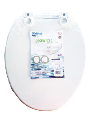 TRUFLO Essential Toilet seat cover ฝารองชักโครก พลาสติก (Size 440x365mm) ผารองชักโคก ฝารองนั่งส้วม ฝารองนั่ง สีขาว พลาสติกใหม่ 100% Polypropylene สินค้าคุณภาพ