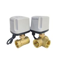 Motorized Ball Valve IP65 Waterpoof DN15-50 3-Wire Two Control Two-Way Three-Way T Type Brass Thread Electric Ball Valve