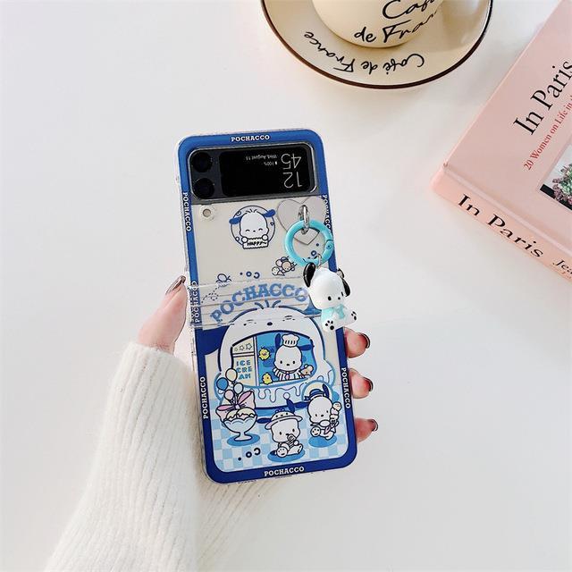 shine-electron-เคสมือถือแบบแข็งสำหรับ-samsung-galaxy-z-flip-3-เคสมือถือแบบพับ3-5g-zflip3-z-flip-4ลาย-my-melody-เคสโทรศัพท์