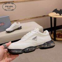 รองเท้าผ้าใบที่ทำงาน Pradas ดั้งเดิมรองเท้าวิ่งออกกำลังกายกลางแจ้งรองเท้าตาข่ายระบายอากาศรองเท้าตะกร้าสีดำกันกระแทกชายขนาดใหญ่พิเศษ