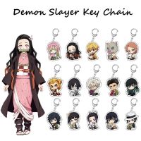 Hot Aanime Demon Slayer Acrylic Keychain Nezuko Cartoon Character KeyRing Ghost Slayer Popular For Bag Pendant Aaccessories Gift