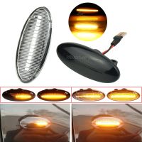 สัญญาณเลี้ยว LED แบบไดนามิกไฟด้านข้างสำหรับรถยนต์สำหรับ Nissan Qashqai J10 X-Trail ทรงลูกบาศก์ Micra Micra E11 K13 Note