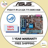 ใช้สำหรับ ASUS P5G41T-M เมนบอร์ด LX LGA 775 DDR3 8GB สำหรับ Intel G41 P5G41T-M LX Desktop เมนบอร์ดบอร์ดระบบ SATA II PCI-E X16