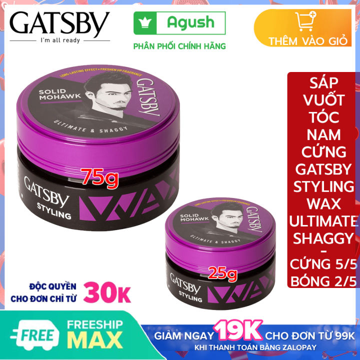 Sáp vuốt tóc nam mùi thơm mềm chính hãng Gatsby Styling Wax Hard  Free vuốt