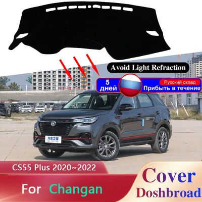 แผ่นกันแดดด้านในของรถยนต์แผ่นถาดรองพลาสติกโปร่งใสเคสป้องกันแดชบอร์ดสำหรับ CS55 Changan Plus 2020 2021 2022ม่านบังแดด