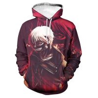 Sudadera de manga larga con capucha para hombre y mujer, ropa de calle con estampado de Tokyo Ghoul, chaquetas de manga larga de Anime para primavera y otoño