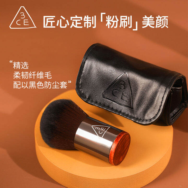 3CE Brown powder painting a portable blush brush with high gloss powder