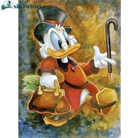 Scrooge McDuck 5D DIY ชุดภาพวาดเพชรเจาะเต็มรอบงานฝีมือตกแต่งผนัง