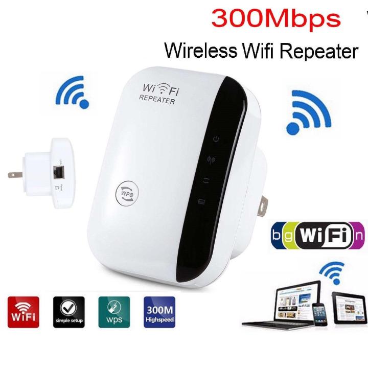 ตัวรับสัญญาณ-wifi-ตัวดูดเพิ่มความแรงสัญญาณไวเลส-300mbps-wifi-repeater-wireless-router-range-extender-signal-booster-wps