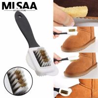 3 Side Shoe Brush Universal Cleaning Boot Suede Nubuck Shoes Cleaner Black Handle Rubber Suede Nubuck Brush Cleaning Tool Shoes Accessories