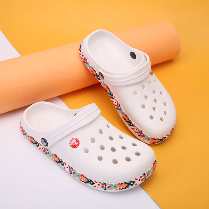 New design Crocs Baeclog Plain white 001 Crocs with tribu design for ...