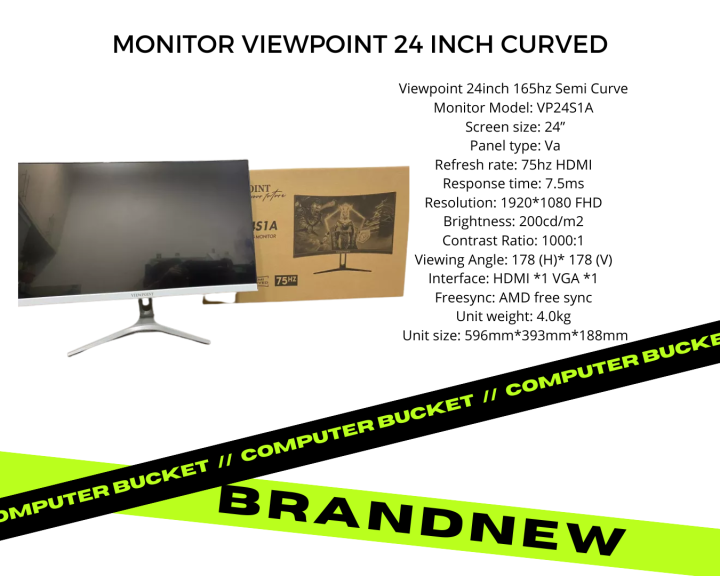 MONITOR VIEWPOINT 24 INCH CURVED Lazada PH
