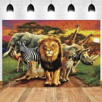 【CW】 Background Wall Elephant Jungle Happy Birthday Supplies Kids Favor