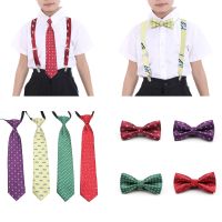 Cartoon Polyester Tie Handkerchief Star Car Bear Boy Girl Kid Elastic Necktie Parent-Child Bowtie Pet Butterfly Accessory Gift