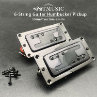 Mini Style Two Line 6 Hole กีตาร์ไฟฟ้า Humbucker Pickup Neckbridge Pickup Black