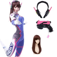 Dva Cosplay Costume Game Female Lycra 3D Printing Spandex Halloween Party Zentai Wig Cosplay Props   Suit  D.Va Cos Bunny Girl