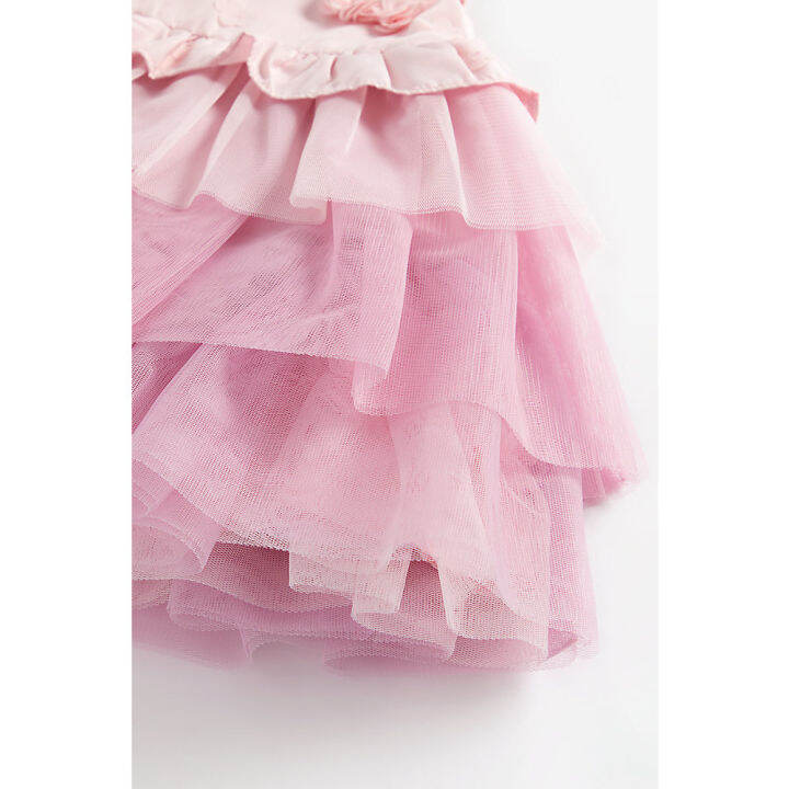 ชุดเดรสเด็กผู้หญิง-mothercare-ombre-pink-tulle-dress-with-corsage-flowers-zc784