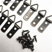 ❂⊙№  20pcs Bronze frame Triangle D-Ring Photo Picture Frame Hanger Hook Hanging Oil Painting Mirror  with screw Vintage photo frame