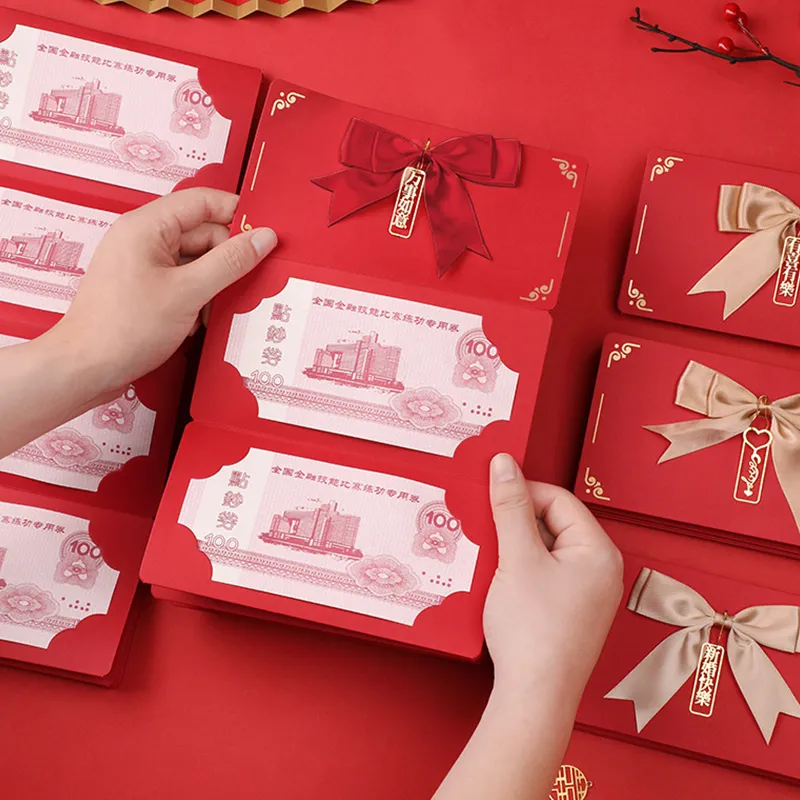 Custom Wedding Lucky Gift Envelopes Ox Money Hot Stamping Red
