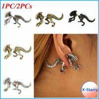 CONGYIFEI6 1PC/2PCs ของขวัญ Tyrannosaurus น่ากลัว Dragon ต่างหูไดโนเสาร์เครื่องประดับ Monster Ear Stud