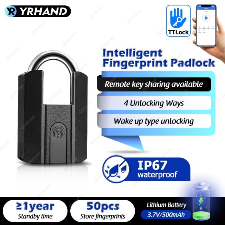 ip67กุญแจสมาร์ทแอพพ์บลูทูธ-ttlock-ล็อกลายนิ้วมือกระเป๋าขนาดเล็กไร้กุญแจด้วย-aleax-google-home-ประตูไฟฟ้า-lock