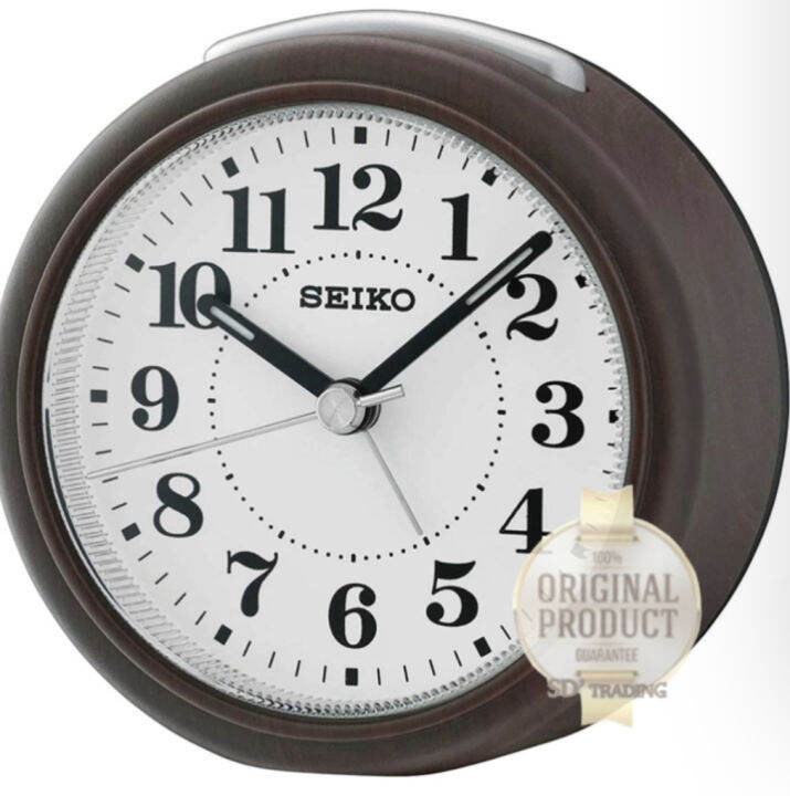 seiko-clock-quiet-sweep-snooze-นาฬิกาปลุก-รุ่น-qhe157a-สีน้ำตาลเข้ม-ลายไม้-หน้าปัดดำ-qhe157z-สีน้ำตาลเข้ม-ลายไม้-หน้าปัดดำ-รับประกันศูนย์1ปี