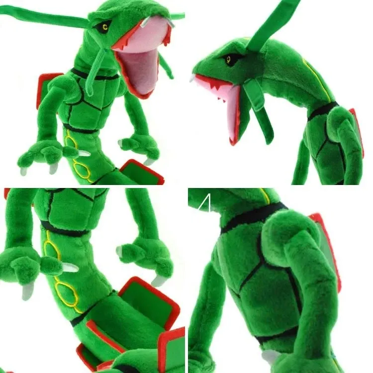 80cm Pokemon Short Plush Doll MEGA Rayquaza Sky Dragon Black Dragon with  Skeleton Can Shape Children's Gift Toy Ornaments