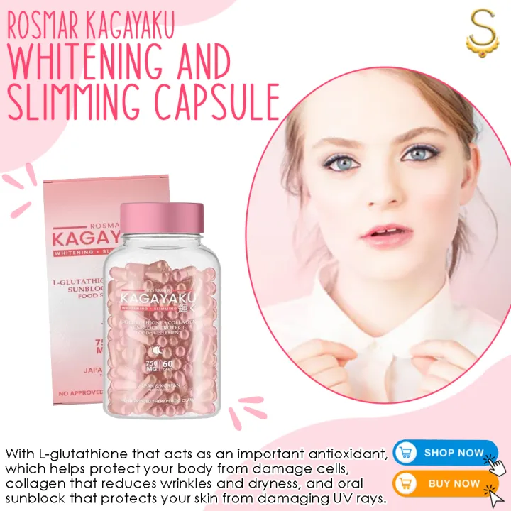 Rosmar Kagayaku Slimming and Whitening Capsule, 60 Capsules, Fat
