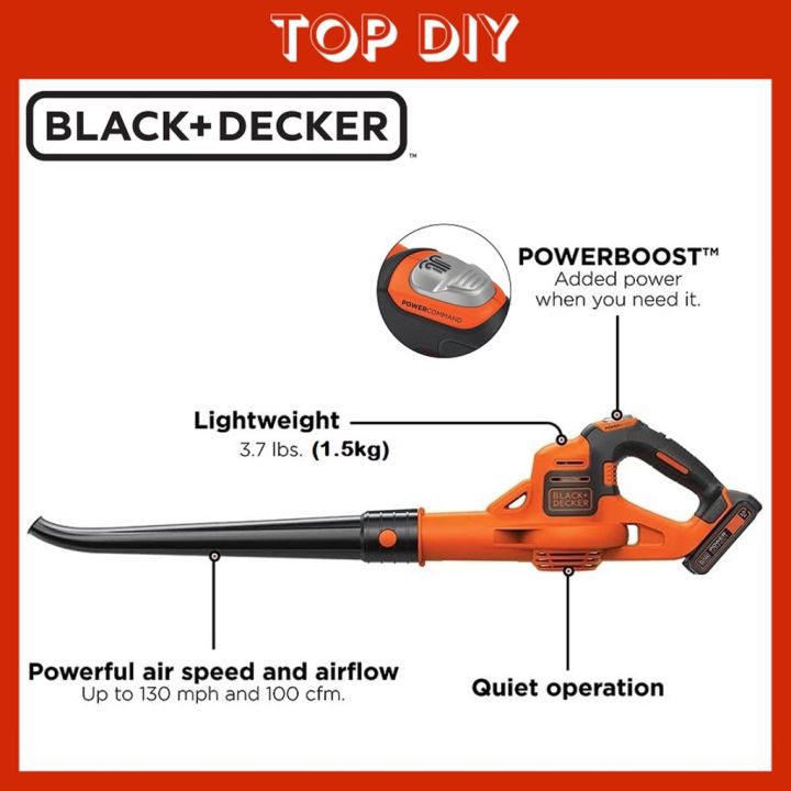 BLACK & DECKER GWC1820PCF-B1 18V Power Boost Blower With 1pc