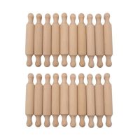 20PCS Mini Rolling Pins Wood Color Wood Wooden Rolling Pin for Crafts, Small Wooden Dough Roller for Children in the Kitchen Baking Wooden Tiered Tray