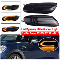 แบบไดนามิกลำดับสีเหลืองอำพันด้านหน้า Led ไฟเลี้ยวด้านข้างสำหรับ Mini Cooper F55 F56 F57 2014 2015 2016 2017