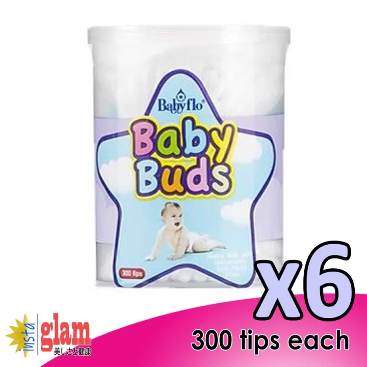 Babyflo Baby Cotton Buds Can 300 Tips X 6PACKS Lazada PH