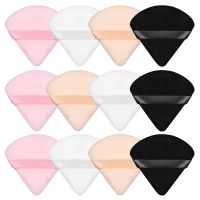 6/12Pcs Triangle Velvet Powder Puff Pizza Flours Mini Face Makeup Sponge Cosmetics Washable Lightweight Makeup Puff Tools