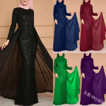 Islamic Clothing - Sequin Abaya Dubai Turkish Dresses Muslim Dress