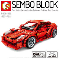 บล็อกตัวต่อรถFerrari สีแดง SEMBO BLOCK 701501 จำนวน 603 ชิ้น