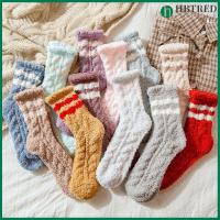 HBTRED Christmas gift Sleep Bed Sock Plush Coral velvet socks Stripe Pattern Thickening Cashmere Sox