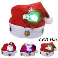 [A Decoration] Santa LED Light Up กระพริบปาร์ตี้เครื่องแต่งกายหมวกสีแดงหมวกเด็กคริสต์มาส Xmas Party หมวกน่ารักของขวัญปีใหม่ Decor