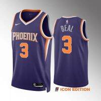 [High Quality]Mens New Original NBA Phoenix Suns 3 Bradley Beal Icon Edition Purple Jersey Swingman Heat-pressed