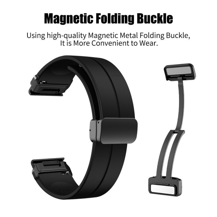 silicone-magnetic-folding-buckle-strap-for-garmin-forerunner-955-935-745-945-lte-s62-s60-instinct-2-45mm-band-bracelet-wristband